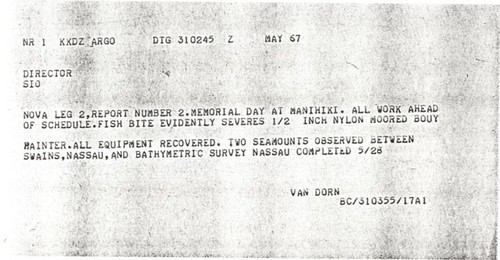 Teletype Nova Leg 2, Report Number 2... DTG 31024Z