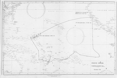 Operation Capricorn Track Chart for planning purposes only