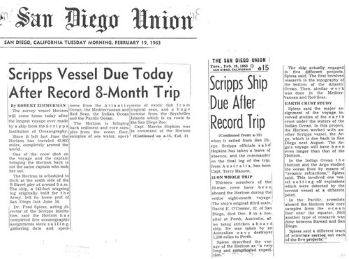 Scripps Vessel Due Today after Record 8-Month Trip