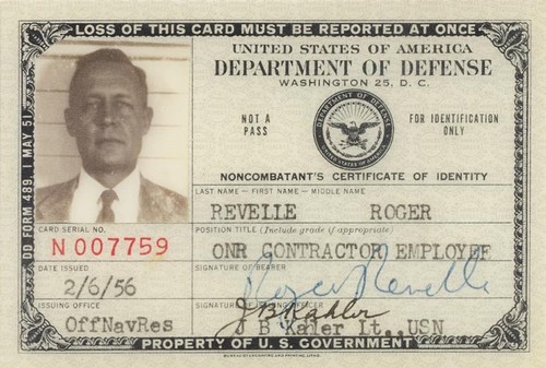 Noncombatant's Certificate of Identity Roger Revelle