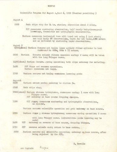 MidPac Scientific Program for August 4, 5 and 6 1950