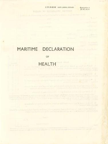 Maritime Declaration of Health