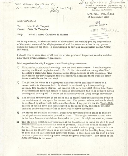 Memorandum to Mr. P.G. Tapani Subj: Lusiad Cruise
