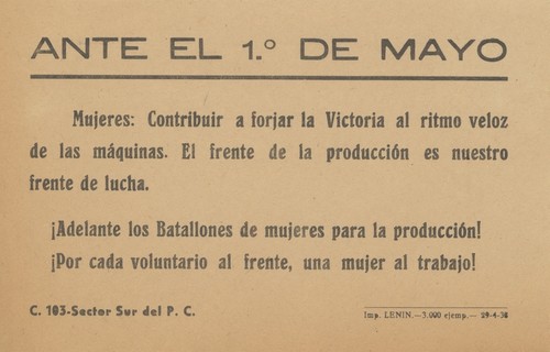 Ante el 1° de Mayo