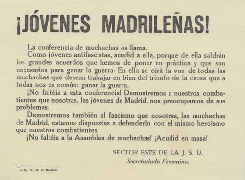 ¡Jóvenes Madrileñas!