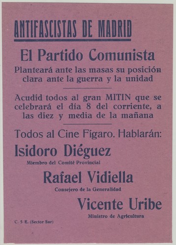 ¡Antifascistas de Madrid!