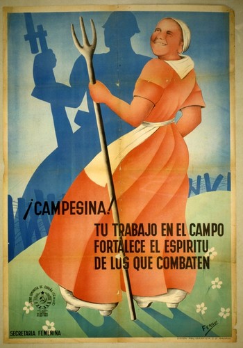 Campesina! tu trabajo en el campo fortalece el espiritu de los que combaten