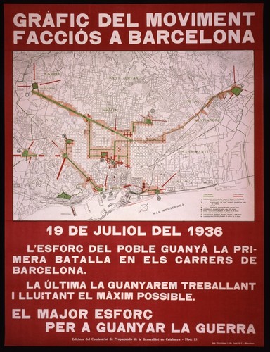 Gràfic del moviment facciós a Barcelona--19 de juliol del 1936 ... El major esforç per a guanyar la guerra