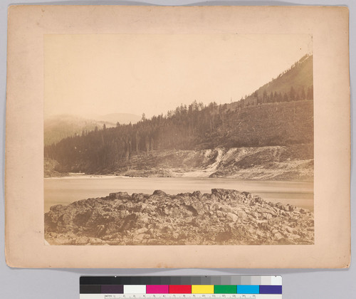 [Scene on the Columbia River at the junction with the Pend Oreille River with outcrop in the foreground.]