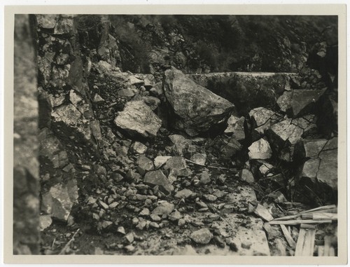 Rockslide near San Dieguito conduit