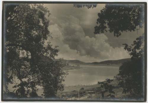 View of Lake Cuyamaca from hillside