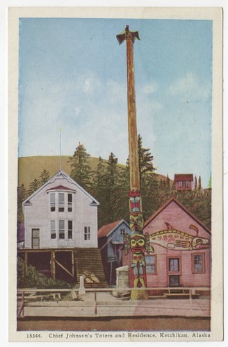 Chief Johnson's totem and residence, Ketchikan, Alaska