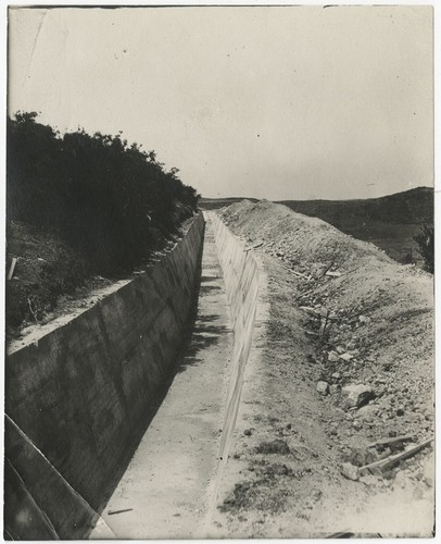 Empty flume from Lake Hodges to Rancho Santa Fe