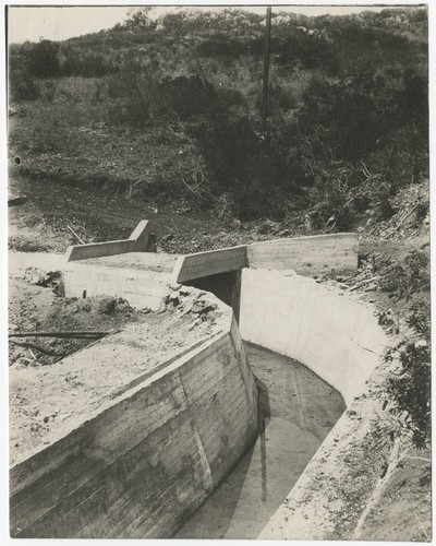 Empty flume from Lake Hodges to Rancho Santa Fe