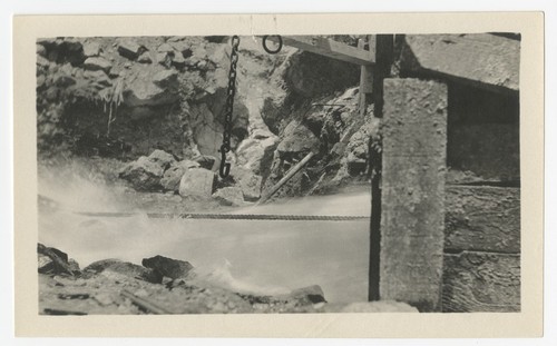 Water flow during construction of Lake Hodges Dam