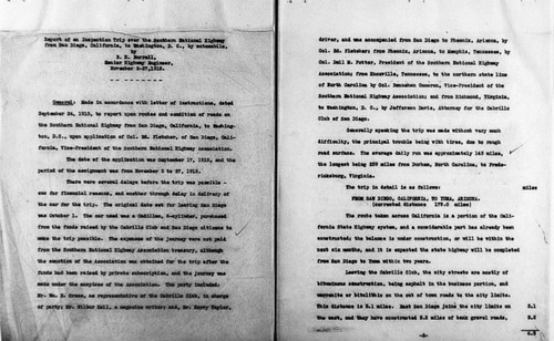 U.S. Highway 80 (Dixie-Overland Highway) Fletcher (president of association) speeches