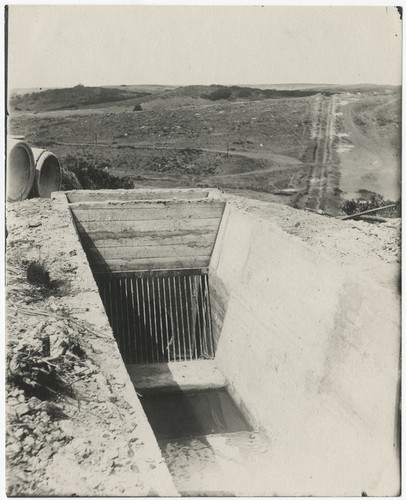 Empty flume from Lake Hodges to Rancho Santa Fe