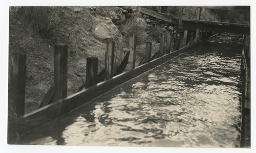 Water flowing through the San Diego flume near the diverting dam