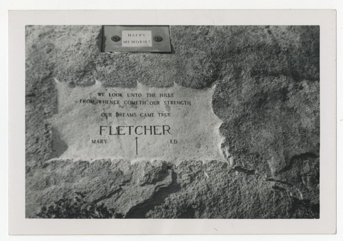 Ed and Mary Fletcher's memorial stone