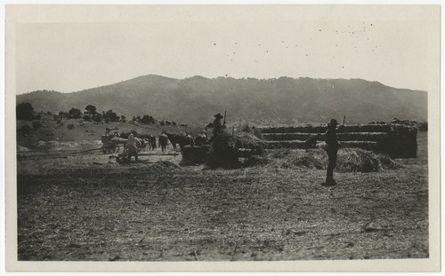 Harvesting hay at Warner's Ranch