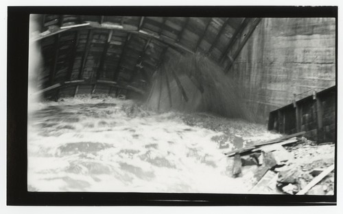 Leak at Lake Hodges Dam during construction