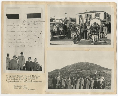 Ed Fletcher, José Agustín Olachea and visiting party in San Diego County