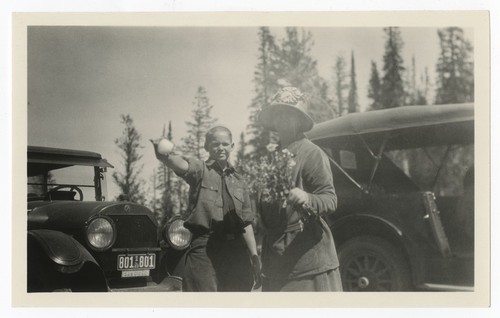 Mary Fletcher and son, Yellowstone National Park