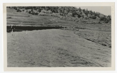 View of south spillway and outlet valve at Lake Cuyamaca