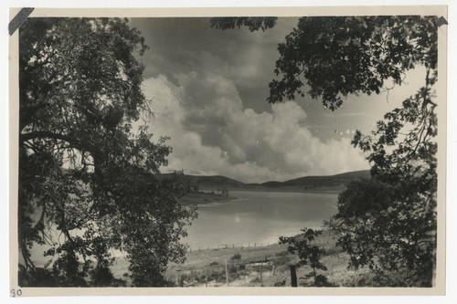 View of Lake Cuyamaca from hillside