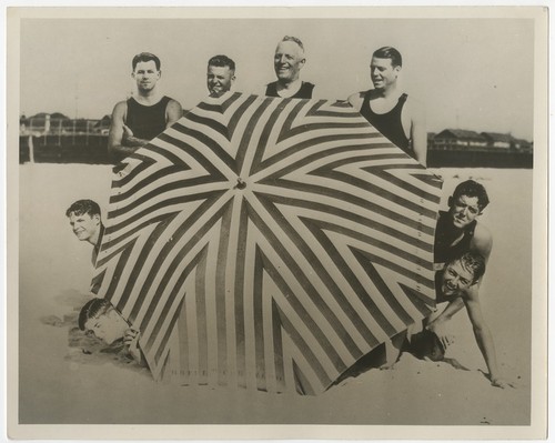 Fletcher family swim team with umbrella (edited version)