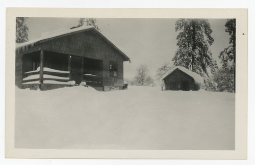 Cuyamaca Lodge after snowfall