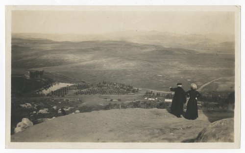 Man and woman admiring view of east San Diego County