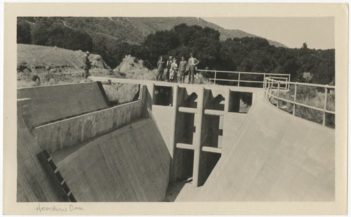 Unidentified people on Henshaw Dam outlet tunnel