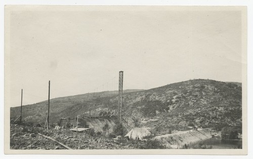 Lake Hodges Dam foundation under construction