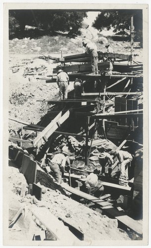 Construction for dam at Warner's Ranch