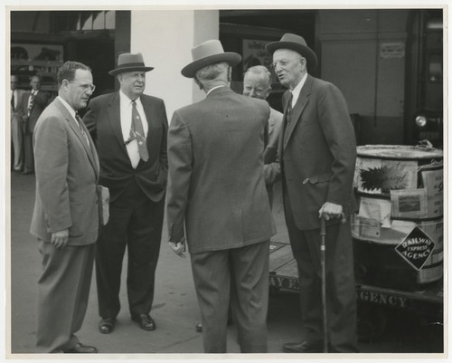 Ed Fletcher at the promotion of the first barrel of water to San Diego from the Feather River, Oroville