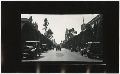 Street view looking west on El Prado, Balboa Park