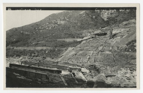 Lake Hodges Dam construction - Upstream