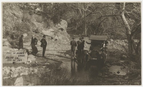 Group at foot of Banner Grade, Julian, California