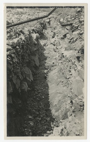 Bedrock trench at Lake Hodges Dam construction site