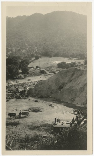 Construction of spillway for dam at Warner's Ranch
