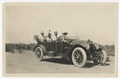 Harry Taylor at the wheel of a Stutz car