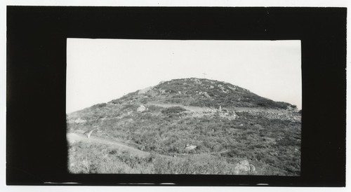 Cross being carried up Mount Helix for installation