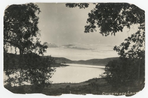 View of Lake Cuyamaca from hillside