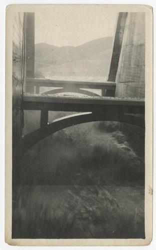 Interior of Lake Hodges Dam during flood