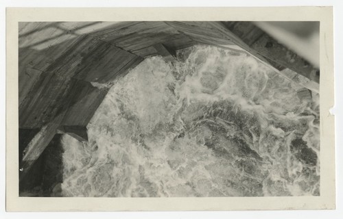 View downward towards the spillway from the top of Lake Murray Dam