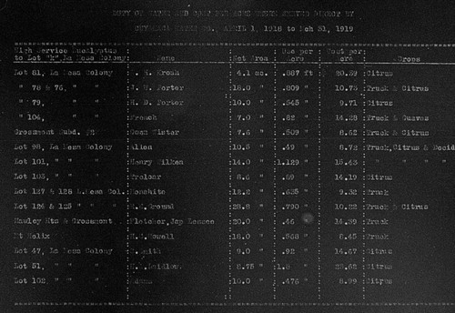 List of customers, on blueprint paper