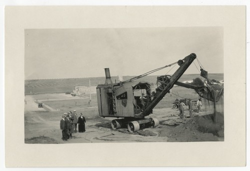 Ed and Mary Fletcher with excavator at Solana Beach