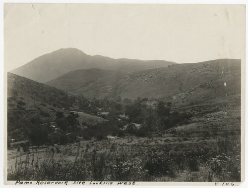 Pamo Valley reservoir site looking west