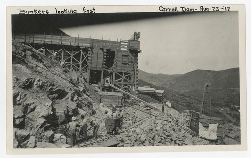 Lake Hodges Dam construction - Bunkers